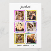 Retro Photo Collage Frames Graduation High School 案内状 (正面)
