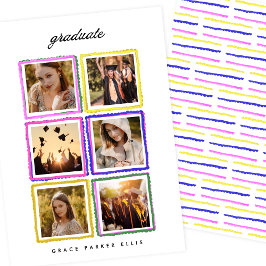 Retro Photo Collage Frames Graduation High School 案内状