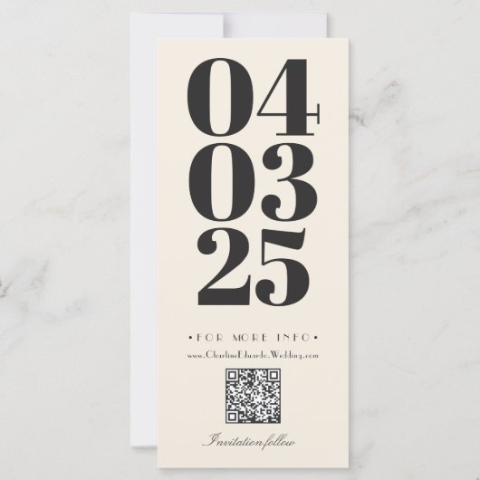 Retro Photobooth Typography Qrcode Save the Date I (裏面)
