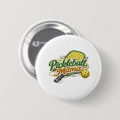 Retro Pickleball Mama Button Pin Mother's Day  缶バッジ (正面&裏面)