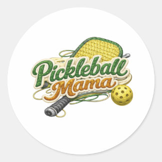 Retro Pickleball Mama Mother's Day  ラウンドシール