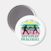 Retro Pickleball Vibes Only Birthday マグネット (正面/裏面)