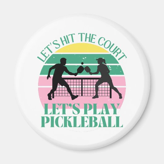 Retro Pickleball Vibes Only Birthday マグネット (正面)