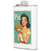 Retro Pie Lady – Vintage Baking Poster Illustratio フラスク (左)