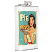 Retro Pie Lady – Vintage Baking Poster Illustratio フラスク (右)