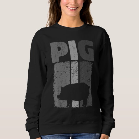 Retro Pig Lover, Cute Farmer, Farming For Men Wome スウェットシャツ (正面)