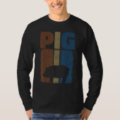 Retro Pig Lover, Cute Farmer, Farming For Men Wome Tシャツ (正面)