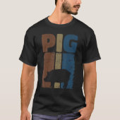 Retro Pig Lover, Cute Farmer, Farming For Men Wome Tシャツ (正面)