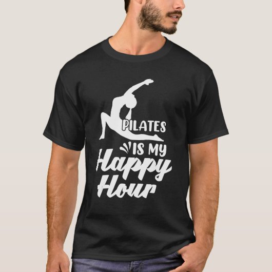 Retro Pilates Is my Happy Hour Great Woman Workout Tシャツ (正面)