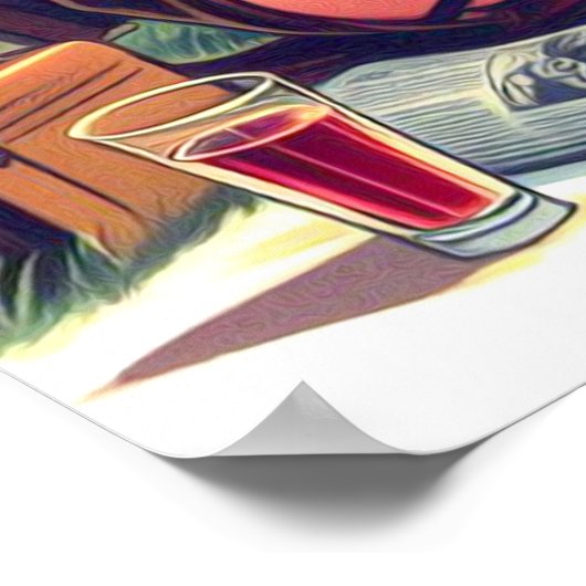 Retro Pilot Pin-up ポスター (角)