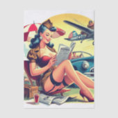 Retro Pilot Pin-up 薄葉紙 (正面)