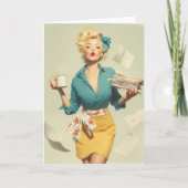 Retro Pin-Up Office Chic カード (正面)