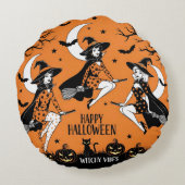 Retro Pin-Up Witches ラウンドクッション (裏面)