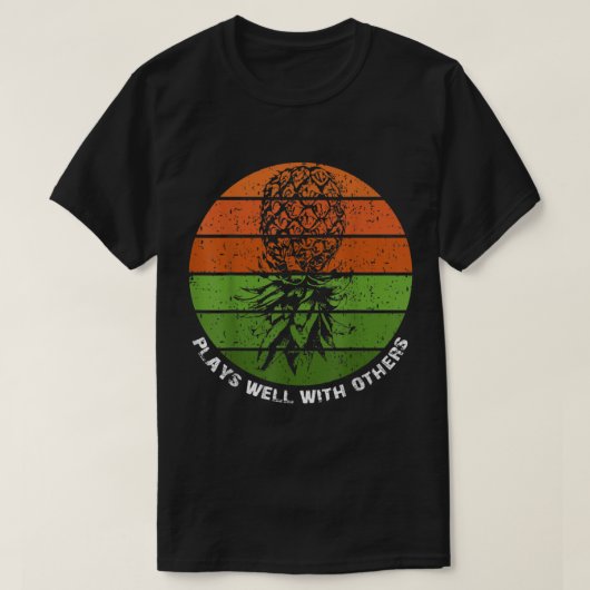 Retro Pineapple Summer Vibes Design Tシャツ (デザイン正面)