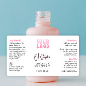 Retro Pink 2oz Dropper Bottle Wraparound ラベル