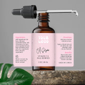 Retro Pink 2oz Dropper Bottle Wraparound ラベル