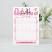 Retro Pink Acrylic Nails Care Guide Display Cards (スタンド正面)