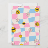 retro pink and blue checkered 67 joint birthday 招待状 (裏面)