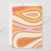 Retro Pink and Orange Floral Bunco Ladies Night 招待状 (裏面)