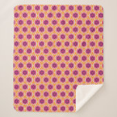Retro Pink and Orange Modern Geometric Pattern シェルパブランケット (正面)