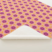 Retro Pink and Orange Modern Geometric Pattern シェルパブランケット (3/4)