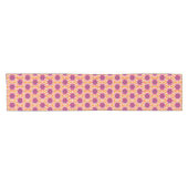 Retro Pink and Orange Modern Geometric Pattern ショートテーブルランナー (横)