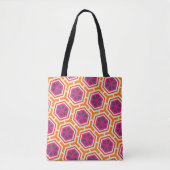 Retro Pink and Orange Modern Geometric Pattern トートバッグ (正面)