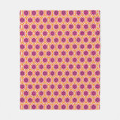 Retro Pink and Orange Modern Geometric Pattern フリースブランケット (正面)