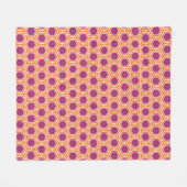 Retro Pink and Orange Modern Geometric Pattern フリースブランケット (正面(横))