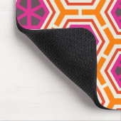 Retro Pink and Orange Modern Geometric Pattern マウスパッド (コーナー)