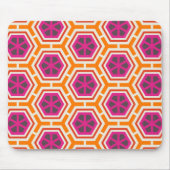 Retro Pink and Orange Modern Geometric Pattern マウスパッド (正面)