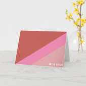 Retro Pink and Red Personalized Stationery Name カード (黄色い花)