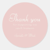 Retro Pink And White Thank You Bakery ラウンドシール (正面)