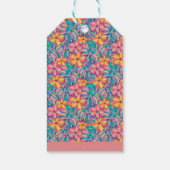 Retro Pink and Yellow Floral Birthday ギフトタグ (裏面)