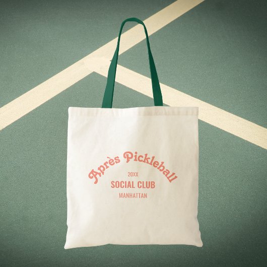Retro Pink Après Pickle Ball Social Club トートバッグ