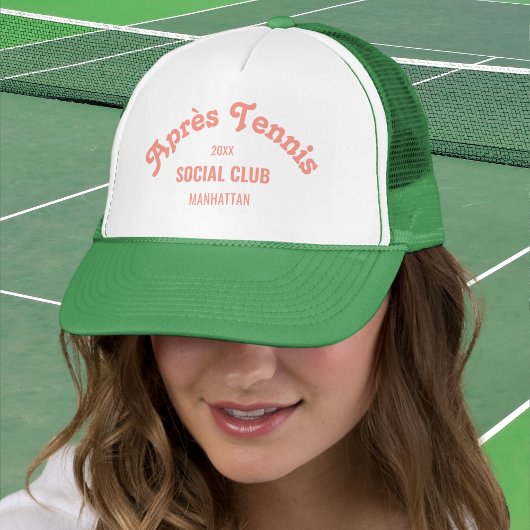 Retro Pink Après Tennis Social Club Custom Green  キャップ