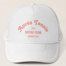 Retro Pink Après Tennis Social Club Custom White キャップ