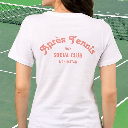 Retro Pink Après Tennis Social Club Custom White トライブレンドＴシャツ