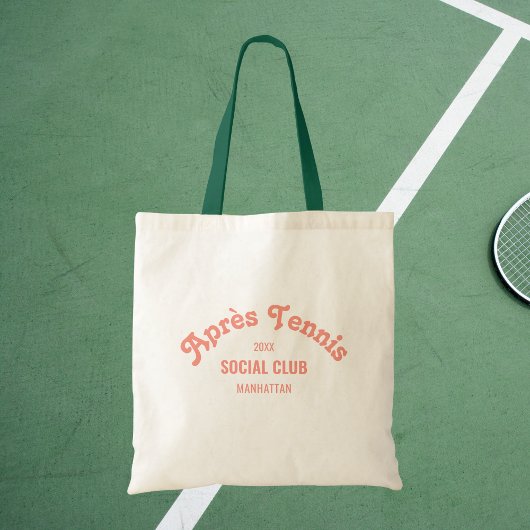 Retro Pink Après Tennis Social Club Green Handle トートバッグ
