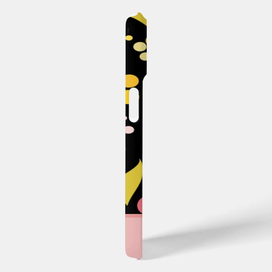 Retro Pink Black Floral Monogrammed Case-Mate iPhoneケース (裏面 / 右)