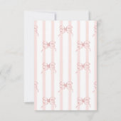 Retro Pink Bow Cafe Bebe Girl Coffee Baby Shower サンキューカード (裏面)