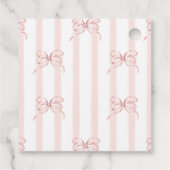 Retro Pink Bow Cafe Bebe Girl Coffee Baby Shower フェイバータグ (裏面)