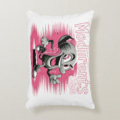 Retro Pink Cartoon Character Accent Pillow アクセントクッション (正面(垂直))