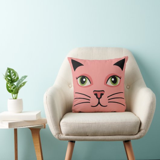 Retro Pink Cat クッション (椅子)