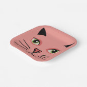 Retro Pink Cat ペーパープレート (傾斜あり)