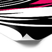 Retro Pink Classic Car Front Pop Art Illustration ポスター (コーナー)