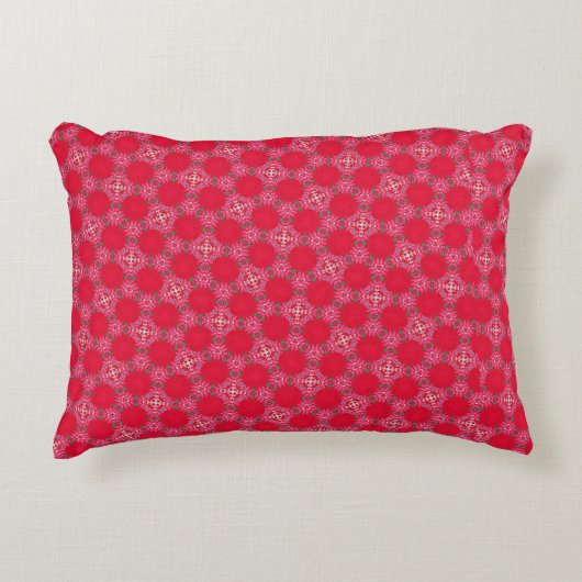 Retro Pink Clover Accent Pillow アクセントクッション (正面)