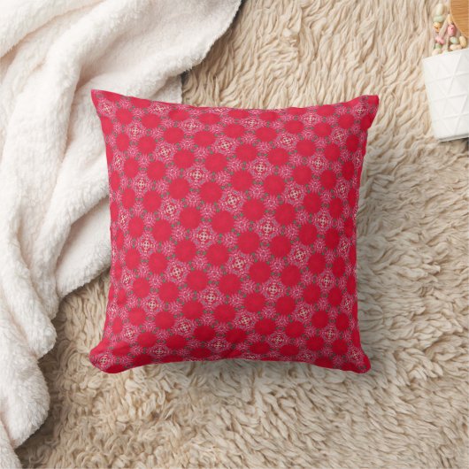Retro Pink Clover Geometry Pattern Pillow クッション (ブランケット)