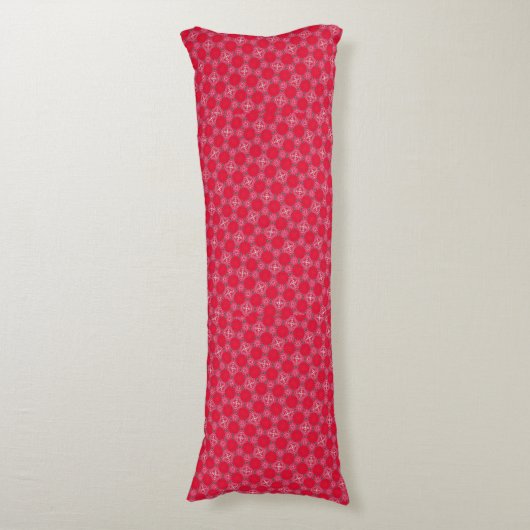 Retro Pink Clover Pattern Body Pillow ボディピロー (正面縦)