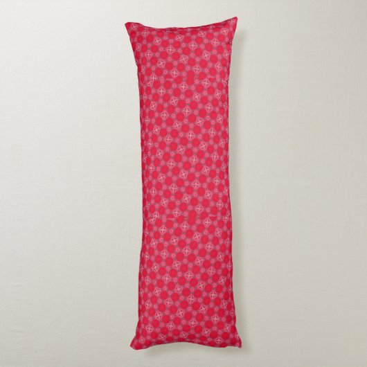 Retro Pink Clover Pattern Body Pillow ボディピロー (裏面 (縦))